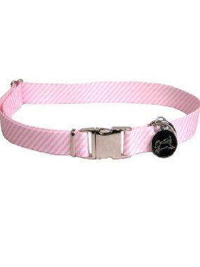 Pink Gingham Dog Collar Sizes M - L Yellow Dog Designs Southern Dawg